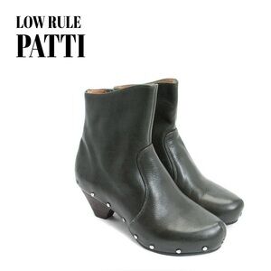 John Fluevog Dark Green Leather Clog Boots - Low Rule Patti - Size 6.5